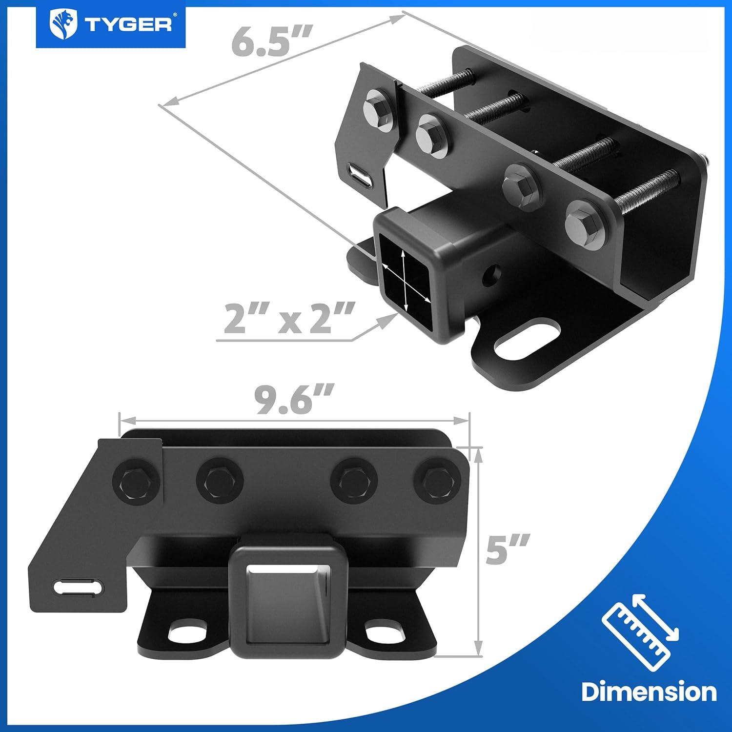 imageTYGER Towing Combo 2inch Receiver Hitch ampamp Wiring Harness ampamp Hitch Cover Fits 20072018 Wrangler JK 2Dr ampamp 4Dr Exclude 2018 JL ModelsFit 2126 Bronco SUV