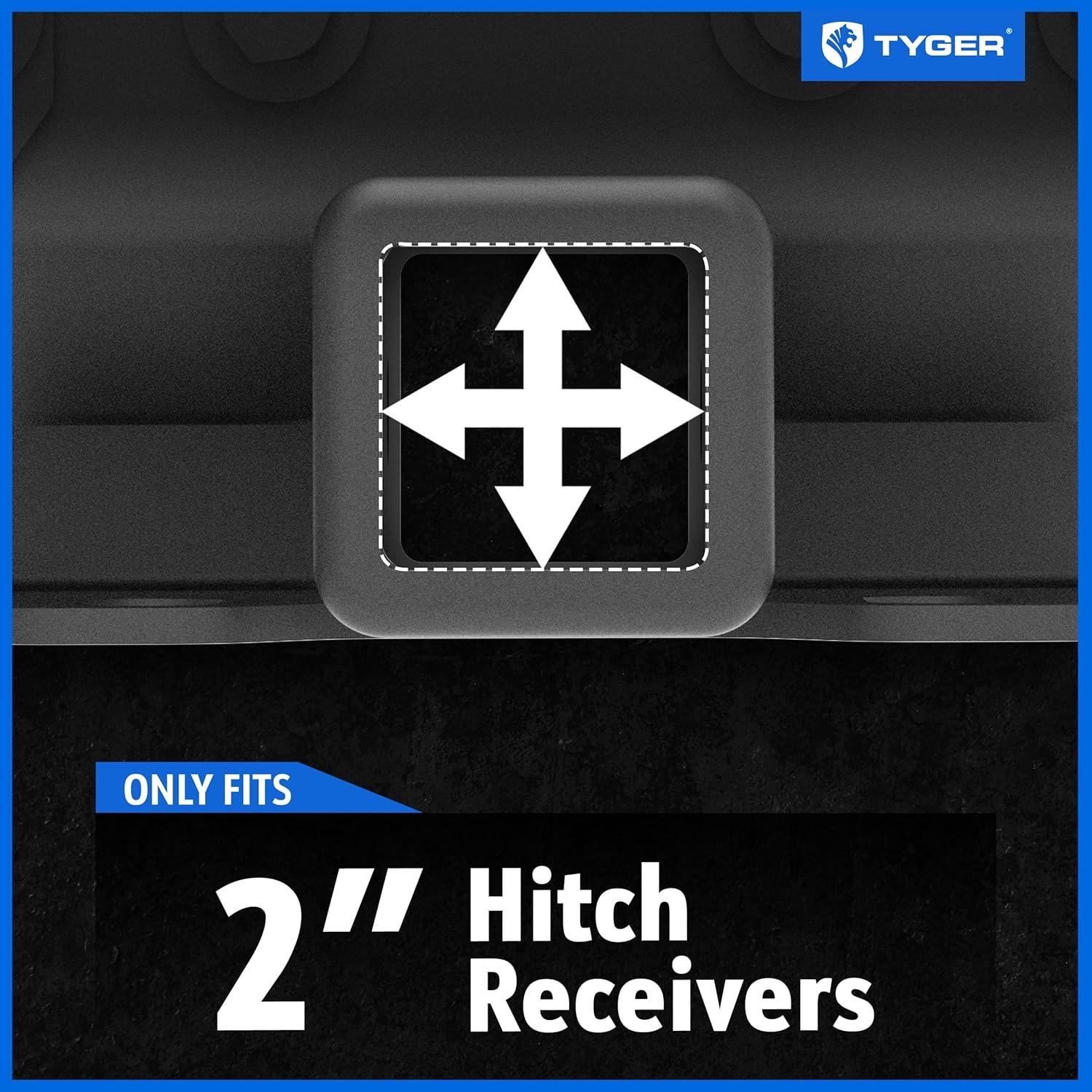 imageTYGER Towing Combo 2inch Receiver Hitch ampamp Wiring Harness ampamp Hitch Cover Fits 20072018 Wrangler JK 2Dr ampamp 4Dr Exclude 2018 JL ModelsTriBall Mount