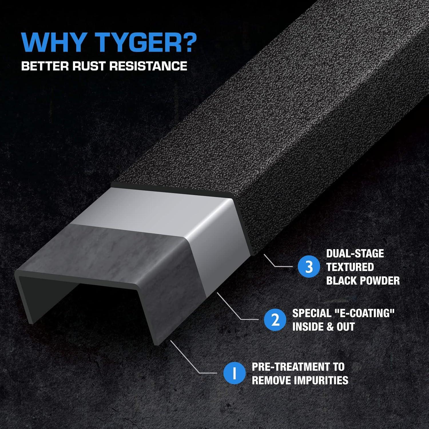 imageTyger Auto 66quot Blade Running Boards Compatible with 20072021 Toyota Tundra  CrewMax  TGBL7T7238  Side Step Nerf Bars