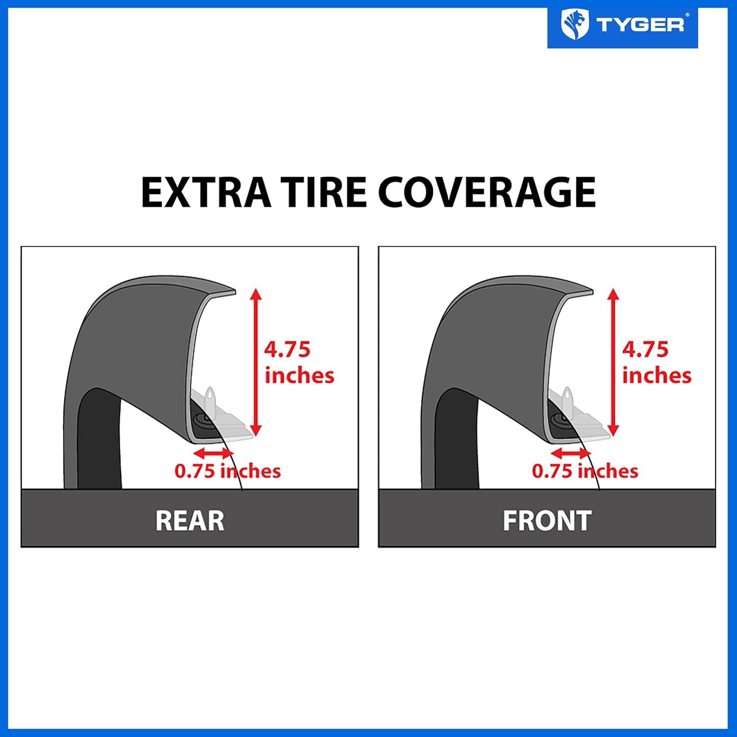 imageTyger Auto Fender Flare Compatible with 20072013 Chevy Silverado 1500 2500 3500HD Not Fit 07 Classic 65 ampamp 8 Bed FineTextured Black Paintable Factory Style 4pc  TGFF6C4288Black
