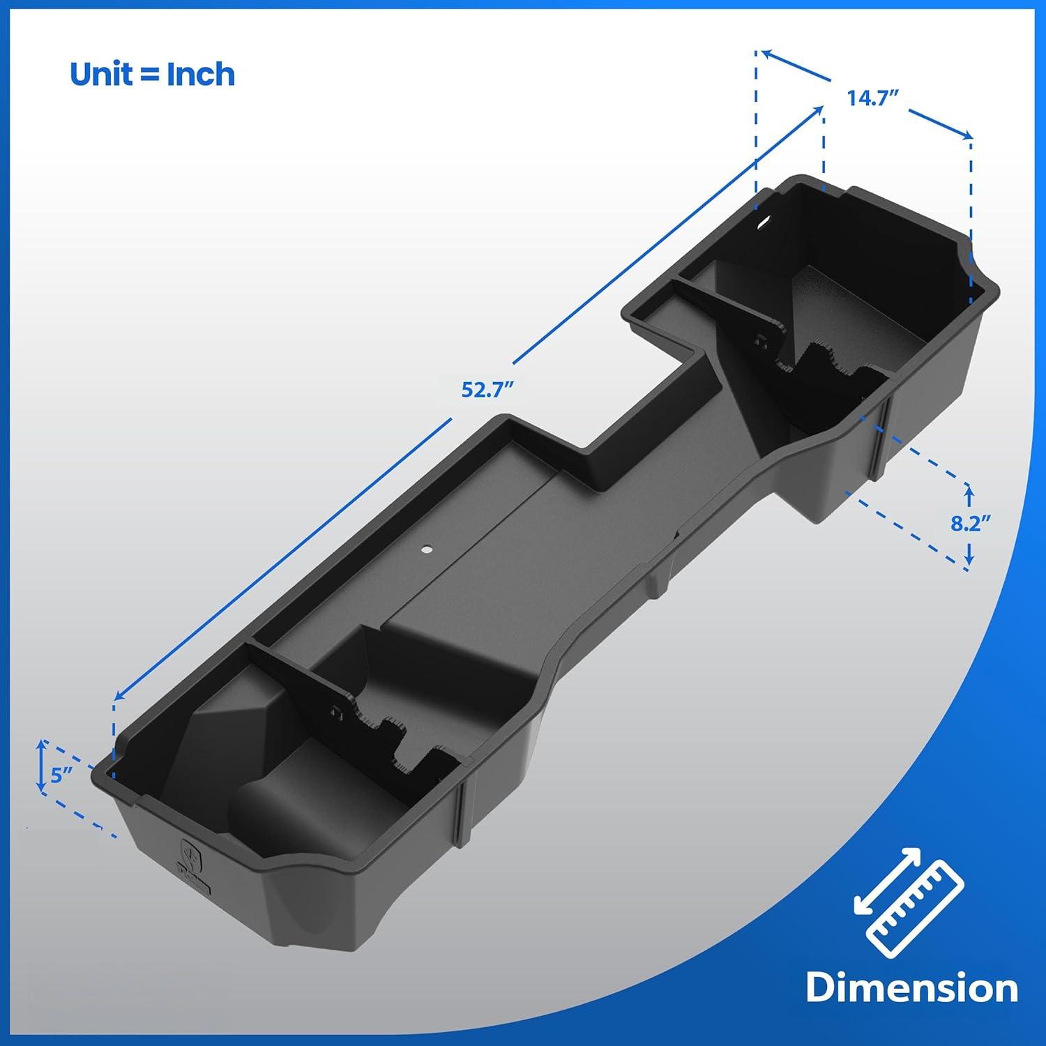 imageTyger Auto Rear Under Seat Storage Box Compatible with 20192025 Chevy Silverado 1500GMC Sierra 1500 20202025 2500 3500  Double Cab ampamp Crew Cab  CustomFit Cargo Organizer Console  TGCB5C88381419 SilveradoSierra Double Cab