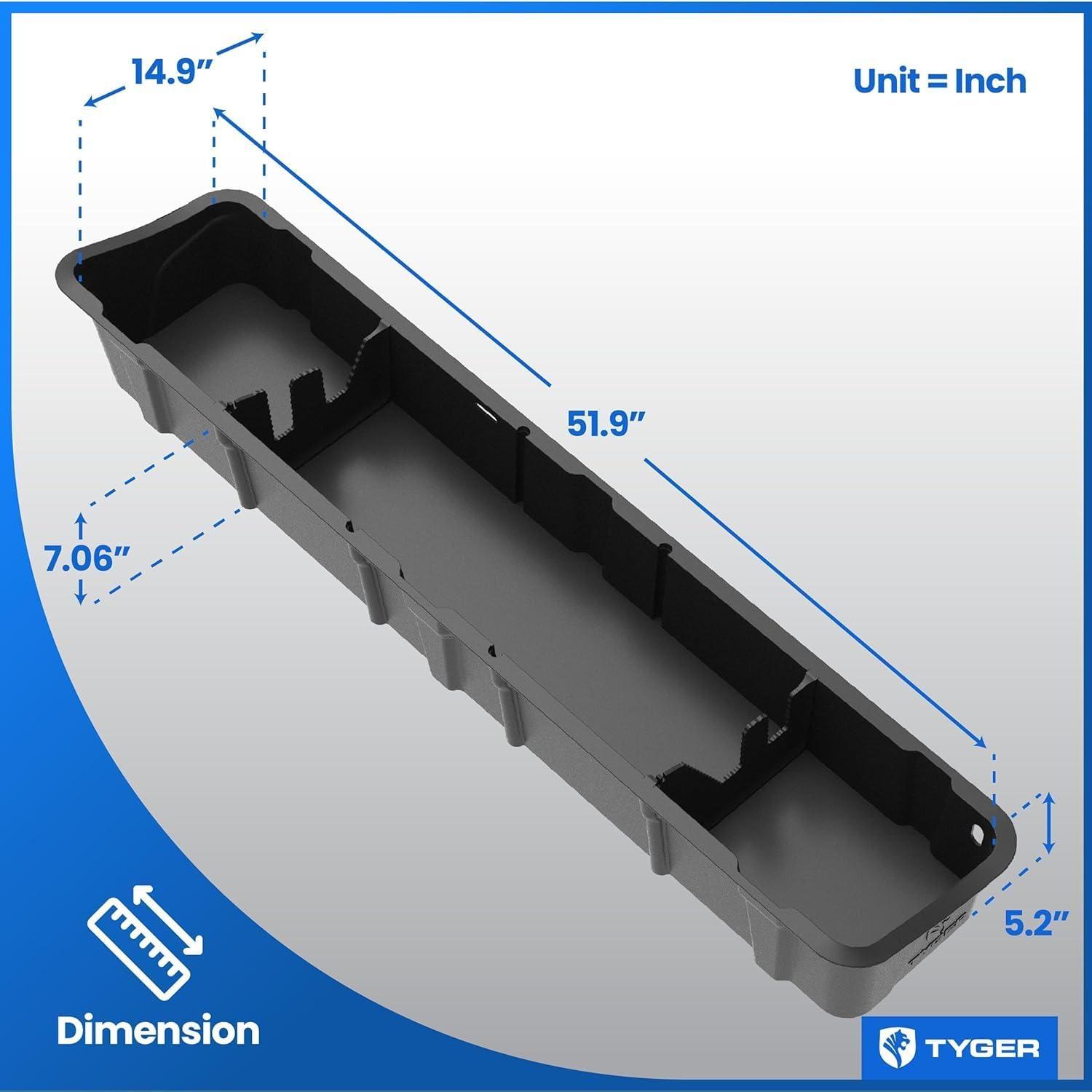 imageTyger Auto Rear Under Seat Storage Box Compatible with 20192025 Chevy Silverado 1500GMC Sierra 1500 20202025 2500 3500  Double Cab ampamp Crew Cab  CustomFit Cargo Organizer Console  TGCB5C88381524 F150Super Duty Crew Cab