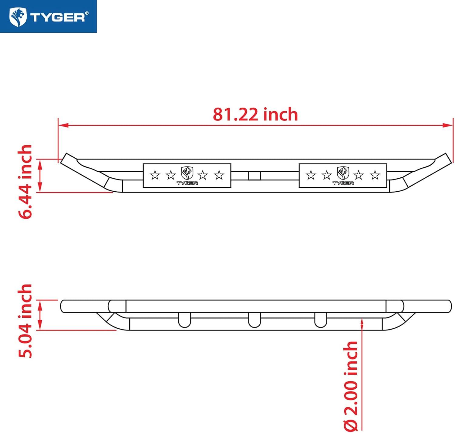 imageTyger Auto Star Armor Compatible with 20052023 Toyota Tacoma  Double Cab  TGAM2T20048  Side Step Rails Nerf Bars Running BoardsStar Armor