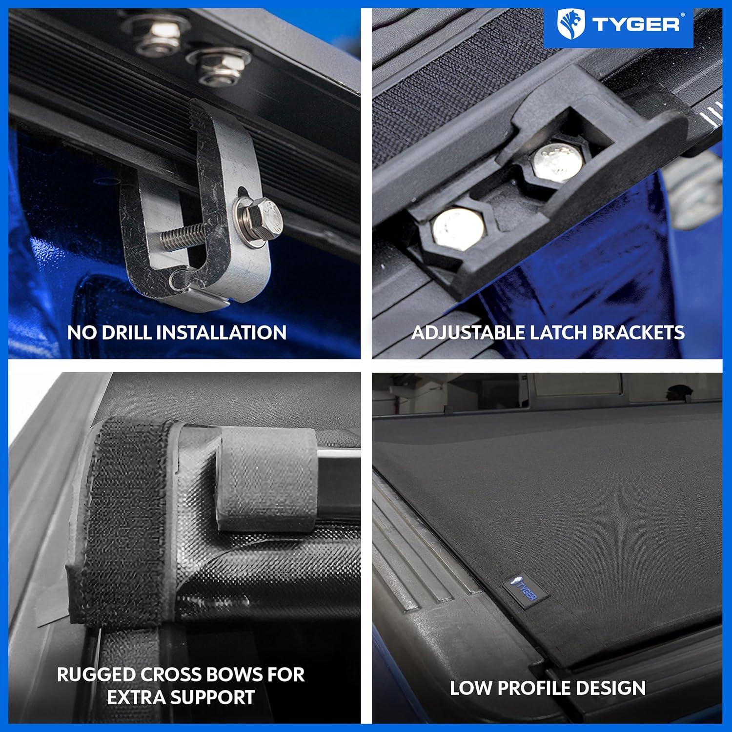 imageTyger Auto T1 Soft Roll Up Truck Bed Tonneau Cover Compatible with 19992016 Ford F250 F350 Super Duty  Styleside 8 Bed 97quot  TGBC1F9028  Black20172025 F250  F350