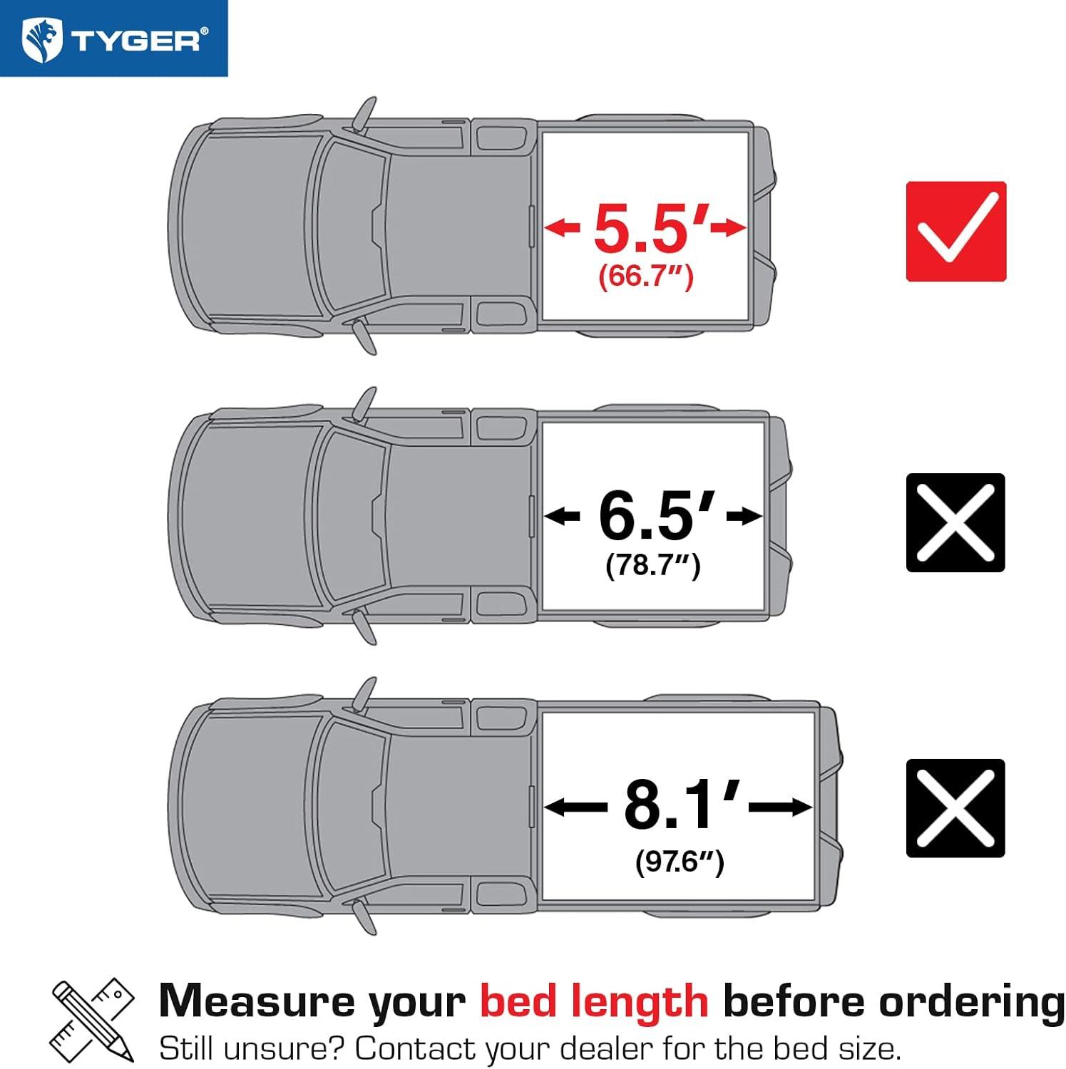 imageTyger Auto T1 Soft Roll Up Truck Bed Tonneau Cover Compatible with 20072013 Toyota Tundra  Fleetside 55 Bed 66quot  TGBC1T9038  Black20142021 Tundra