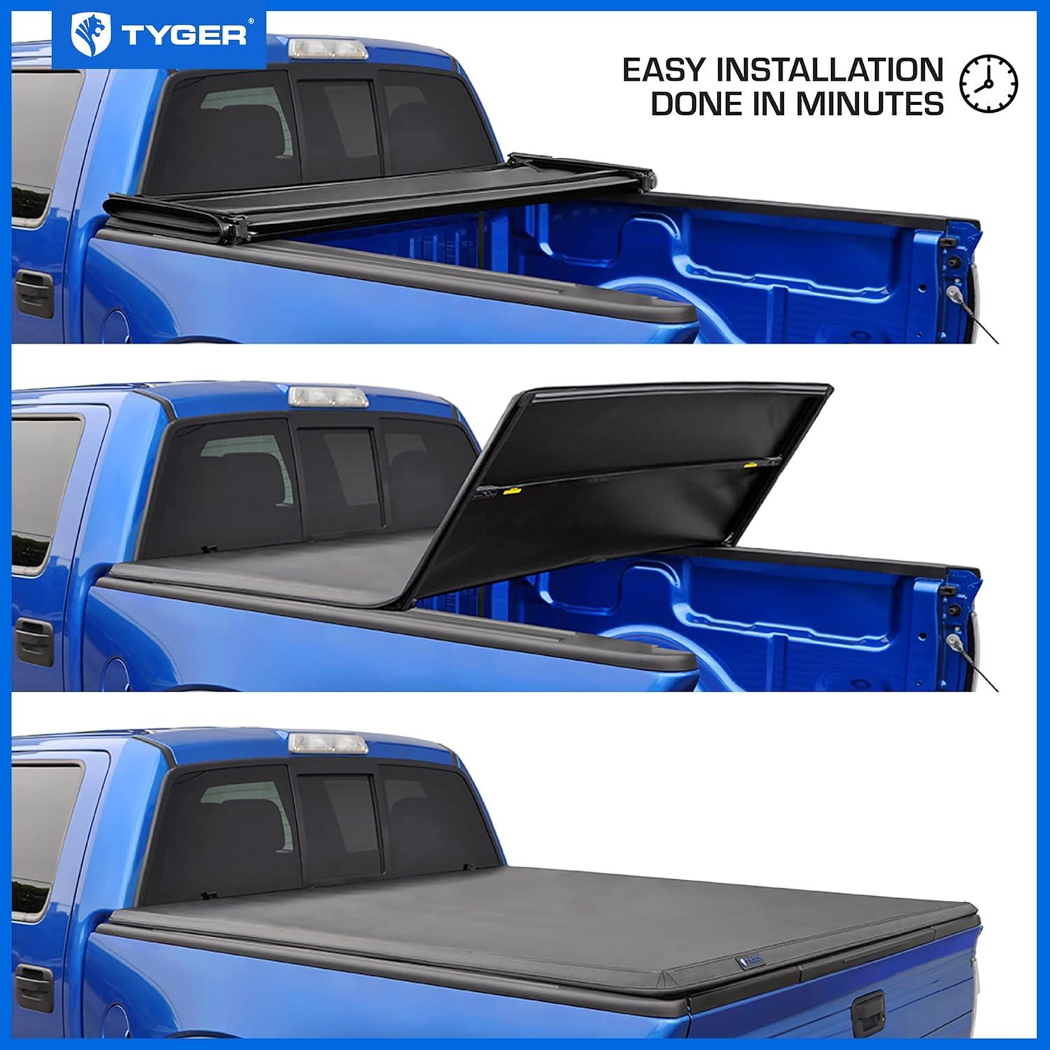 imageTyger Auto T1 Soft Roll Up Truck Bed Tonneau Cover Compatible with 20072013 Toyota Tundra  Fleetside 55 Bed 66quot  TGBC1T9038  Black20222025 Tundra