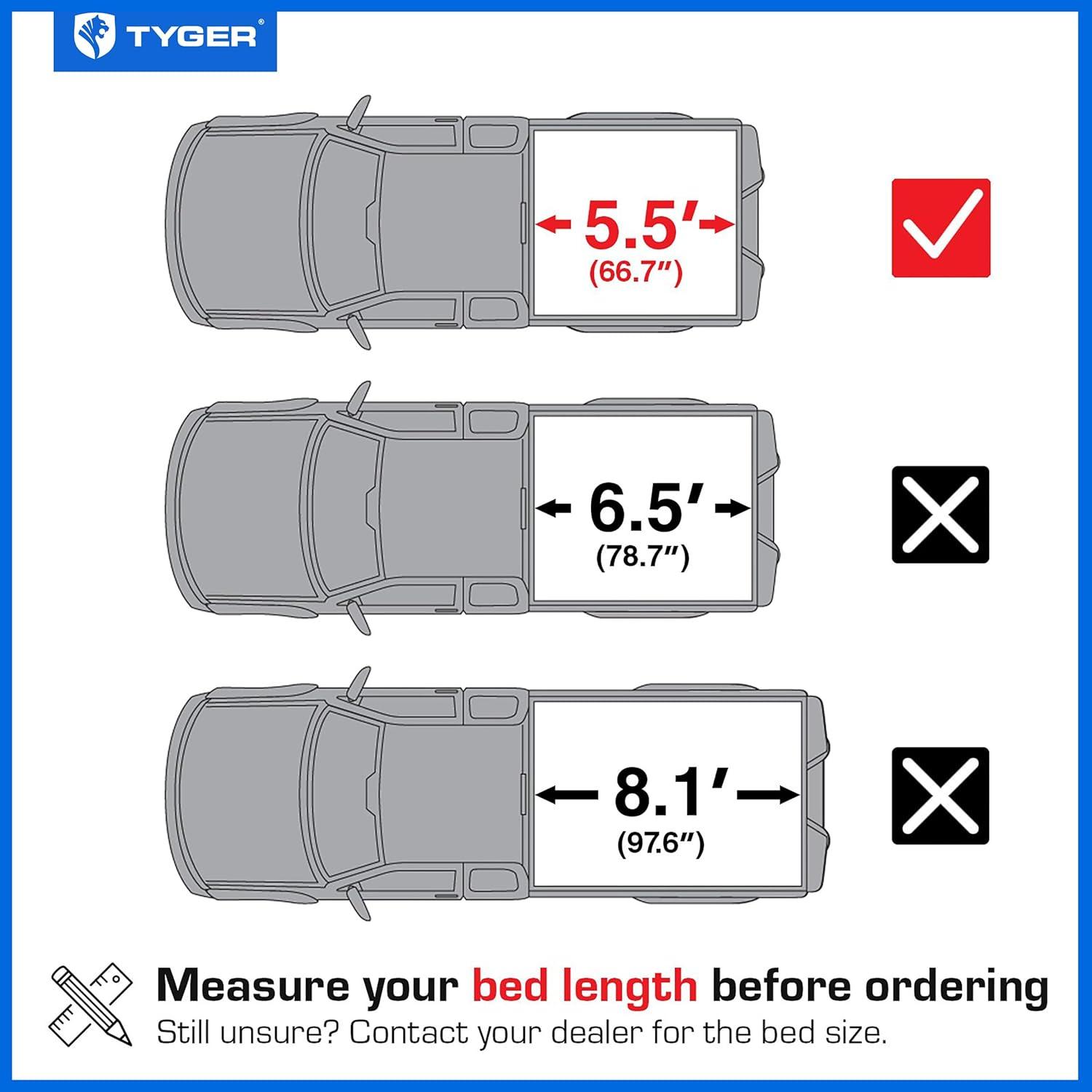 imageTyger Auto T1 Soft Roll Up Truck Bed Tonneau Cover Compatible with 20072013 Toyota Tundra  Fleetside 55 Bed 66quot  TGBC1T9038  Black20222025 Tundra