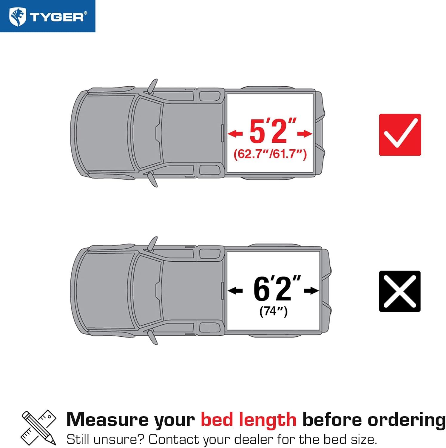 imageTyger Auto T1 Soft Roll Up Truck Bed Tonneau Cover Compatible with 20152018 Chevy Colorado  GMC Canyon  Fleetside 52quot Bed 61quot  TGBC1C9012  Black20152022 Colorado  Canyon