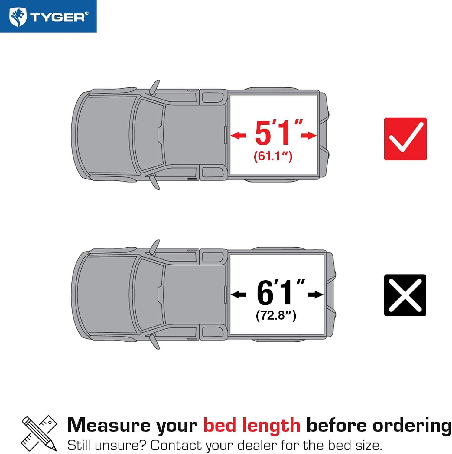 imageTyger Auto T1 Soft Roll Up Truck Bed Tonneau Cover Compatible with 20152018 Chevy Colorado  GMC Canyon  Fleetside 52quot Bed 61quot  TGBC1C9012  Black20042012 Colorado  Canyon