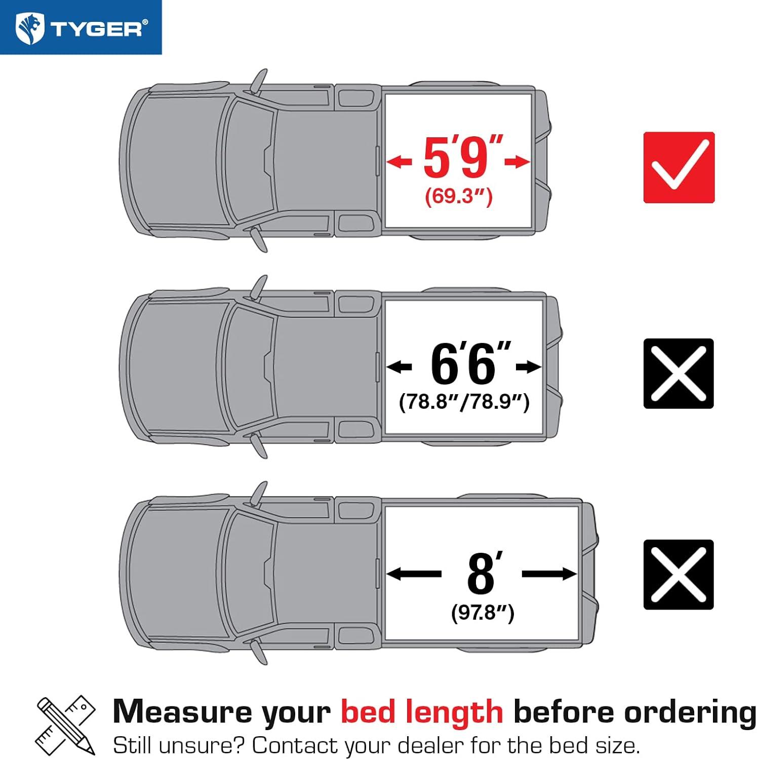imageTyger Auto T1 Soft Rollup Truck Bed Tonneau Cover Compatible with 20072013 Chevy Silverado GMC Sierra 1500 NOT FIT 2007 Classic  59quot 69quot Bed  TGBC1C900358 69 Bed