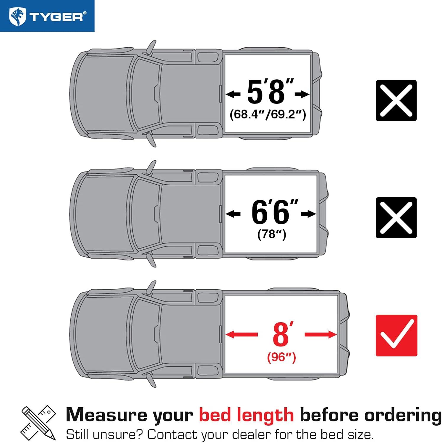 imageTyger Auto T1 Soft Rollup Truck Bed Tonneau Cover Compatible with 20072013 Chevy Silverado GMC Sierra 1500 NOT FIT 2007 Classic  59quot 69quot Bed  TGBC1C90038 97 Bed