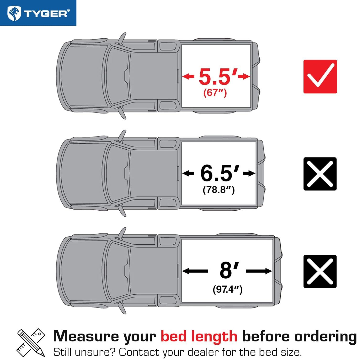 imageTyger Auto T1 Soft Rollup Truck Bed Tonneau Cover Compatible with 20212025 Ford F150 Lightning  55 67quot Bed  TGBC1F906420092014 F150