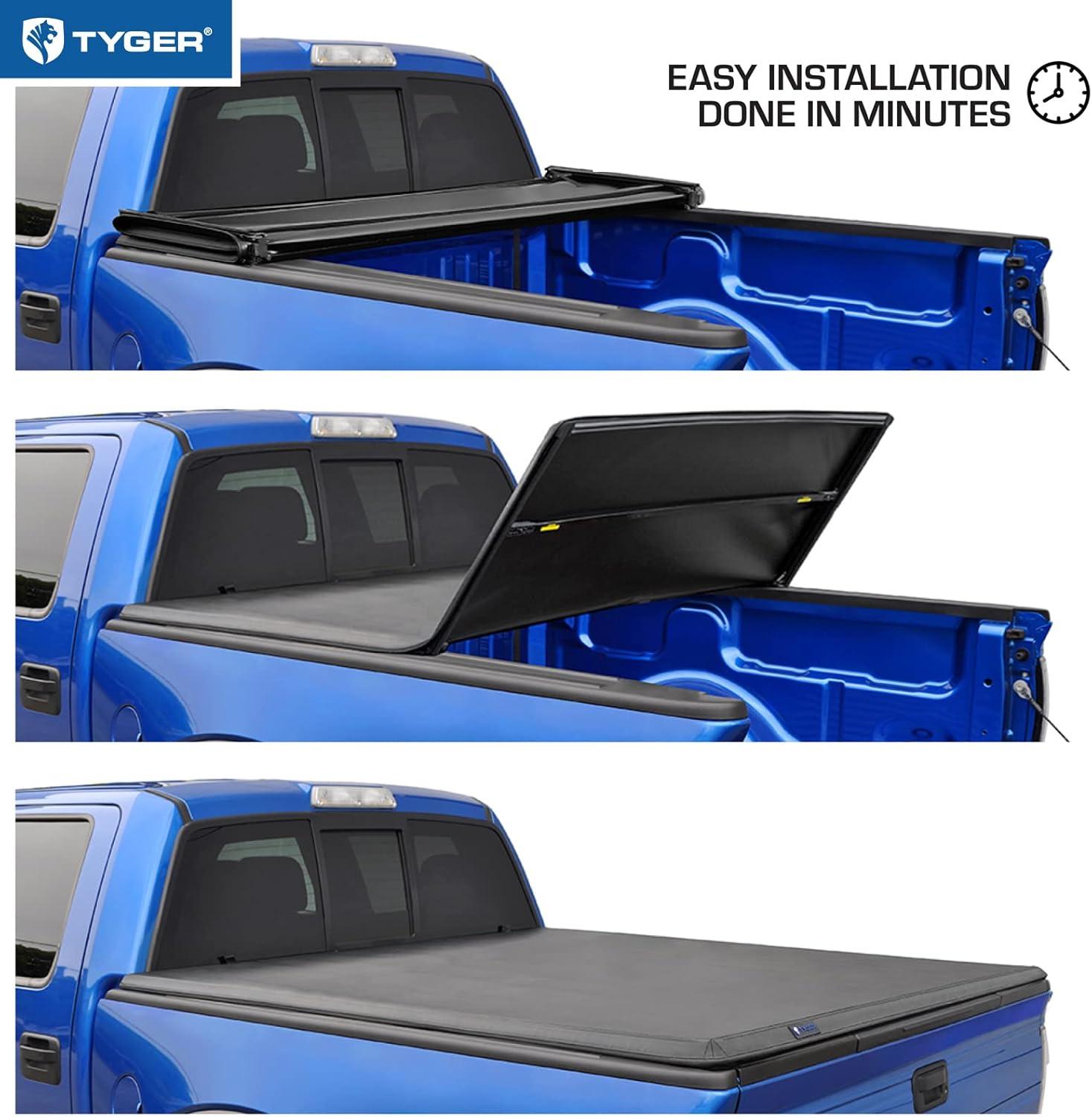 imageTyger Auto T1 Soft Rollup Truck Bed Tonneau Cover Compatible with 20212025 Ford F150 Lightning  55 67quot Bed  TGBC1F906420152020 F150