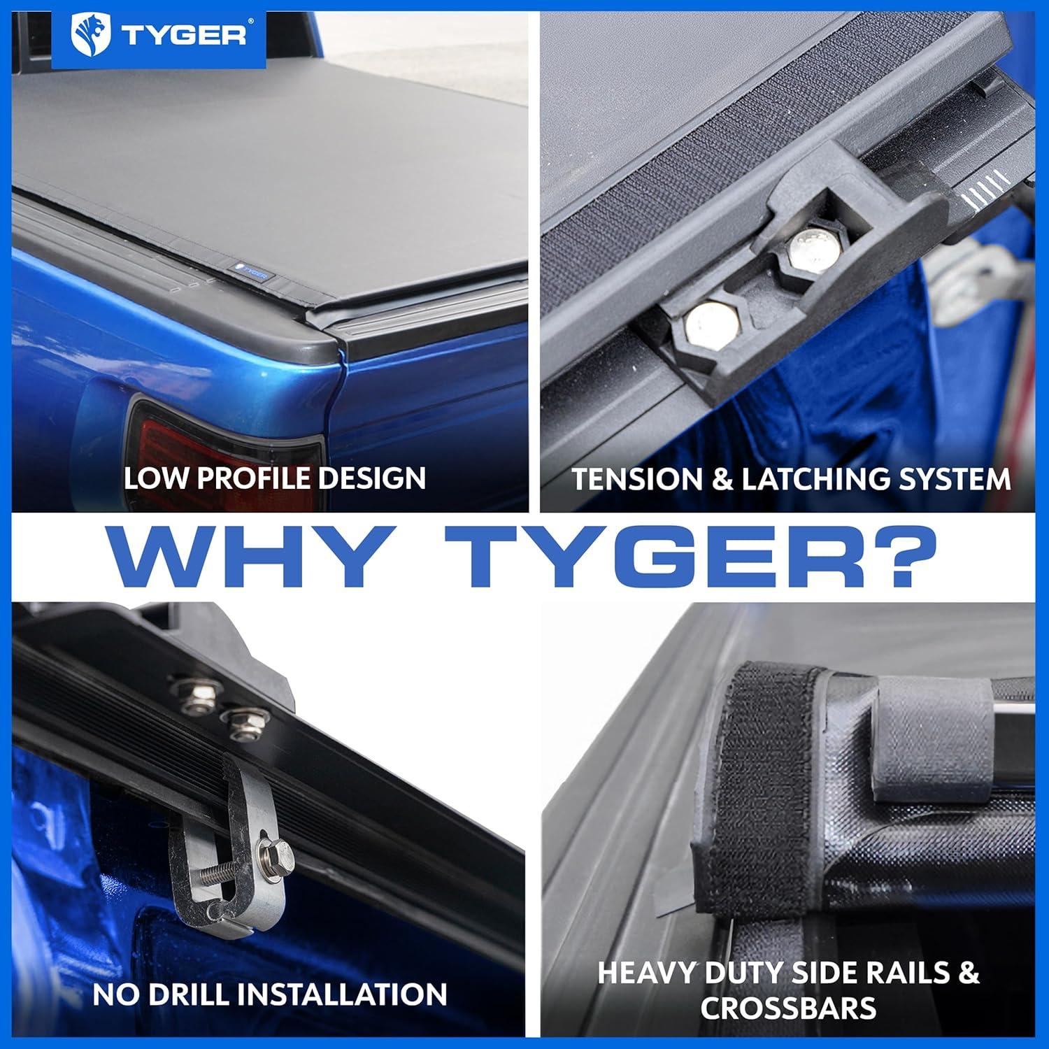 imageTyger Auto T1 Soft Rollup Truck Bed Tonneau Cover Compatible with 20212025 Ford F150 Lightning  55 67quot Bed  TGBC1F906420152025 F150