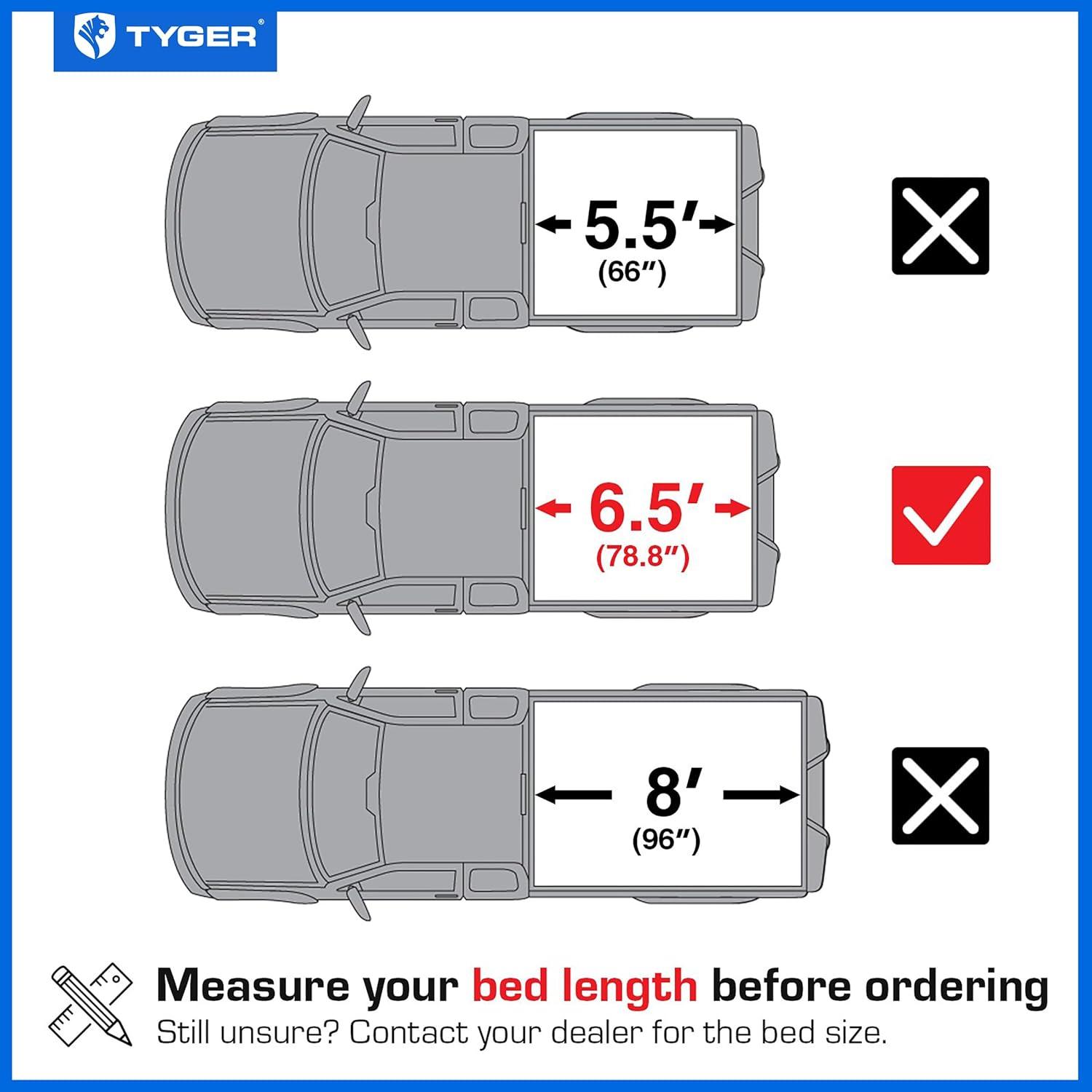 imageTyger Auto T1 Soft Rollup Truck Bed Tonneau Cover Compatible with 20212025 Ford F150 Lightning  55 67quot Bed  TGBC1F906420152025 F150
