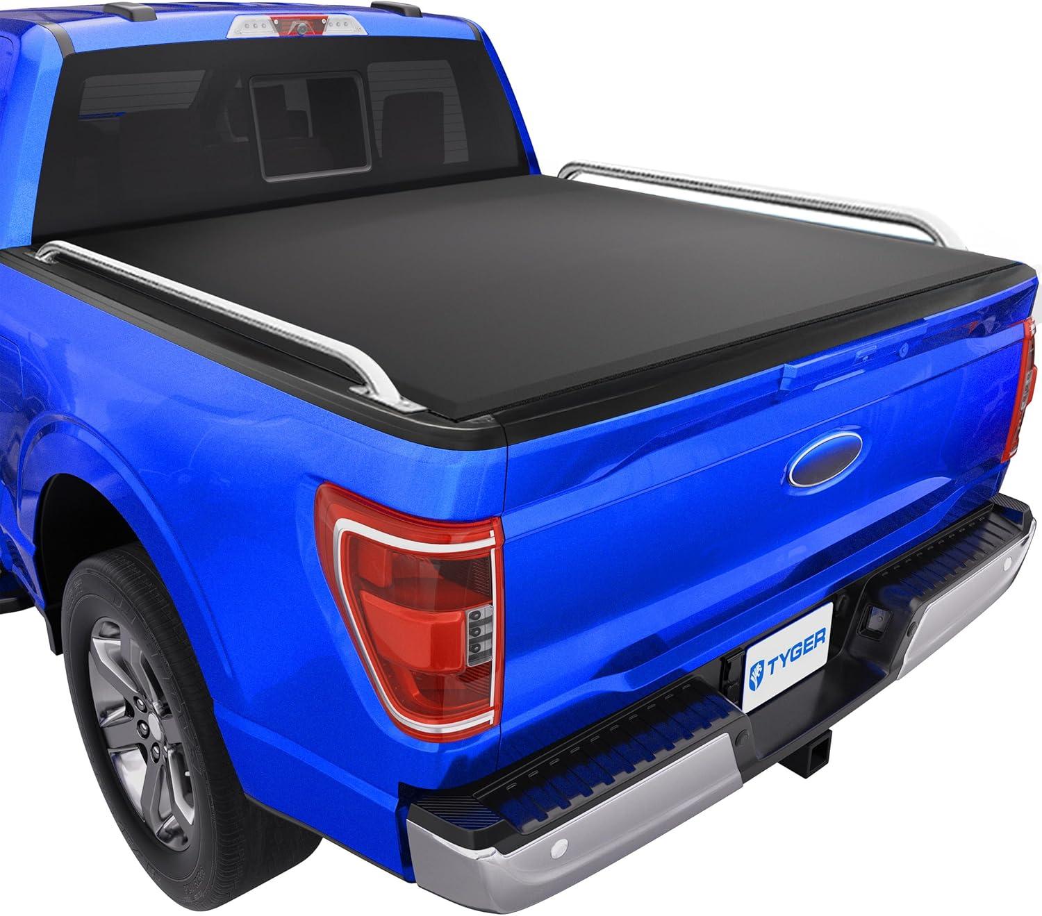 imageTyger Auto T1 Soft Rollup Truck Bed Tonneau Cover Compatible with 20212025 Ford F150 Lightning  55 67quot Bed  TGBC1F906420152025 F150
