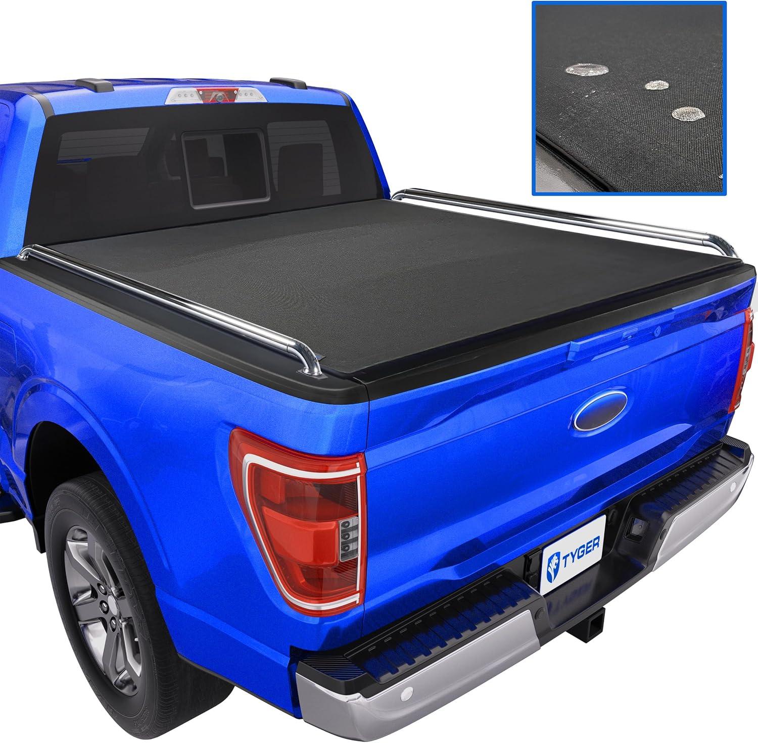 imageTyger Auto T1 Soft Rollup Truck Bed Tonneau Cover Compatible with 20212025 Ford F150 Lightning  55 67quot Bed  TGBC1F906420152025 F150