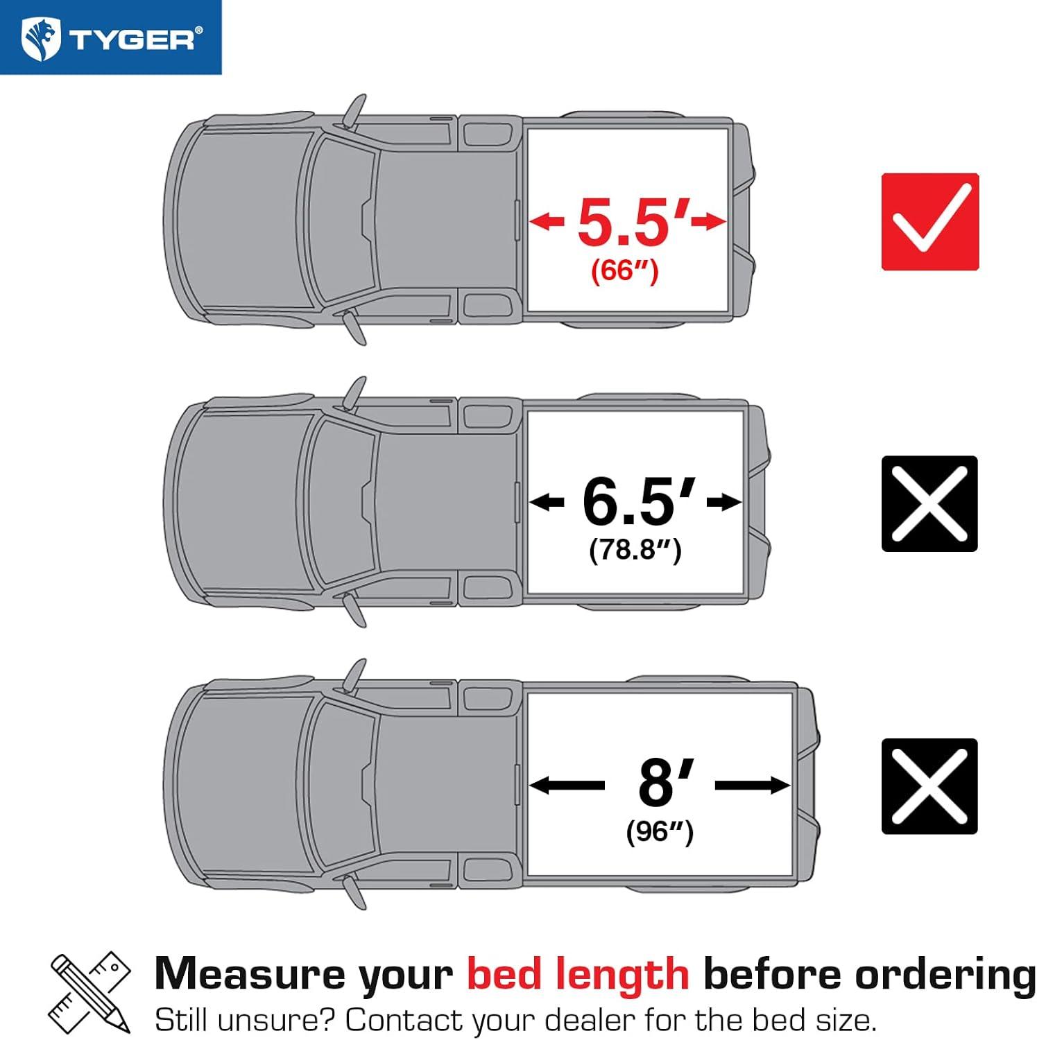 imageTyger Auto T1 Soft Rollup Truck Bed Tonneau Cover Compatible with 20212025 Ford F150 Lightning  55 67quot Bed  TGBC1F906420152025 F150