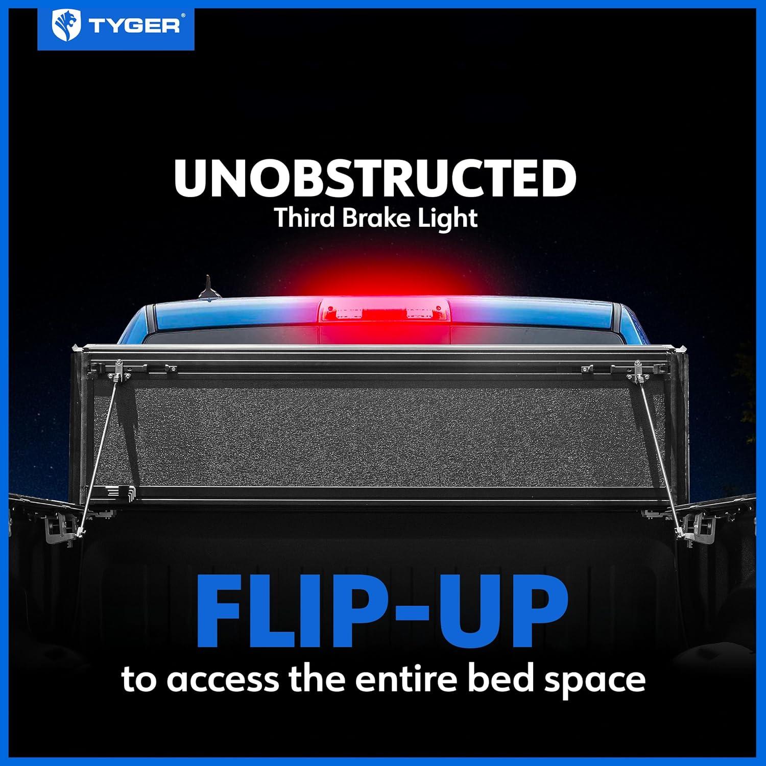 imageTyger Auto T1 Soft Rollup Truck Bed Tonneau Cover Compatible with 20222025 Ford Maverick Not Fit Models with Utility Track System  45 54quot Bed  TGBC1F9061T4 FlipUp Low Profile Hard Folding