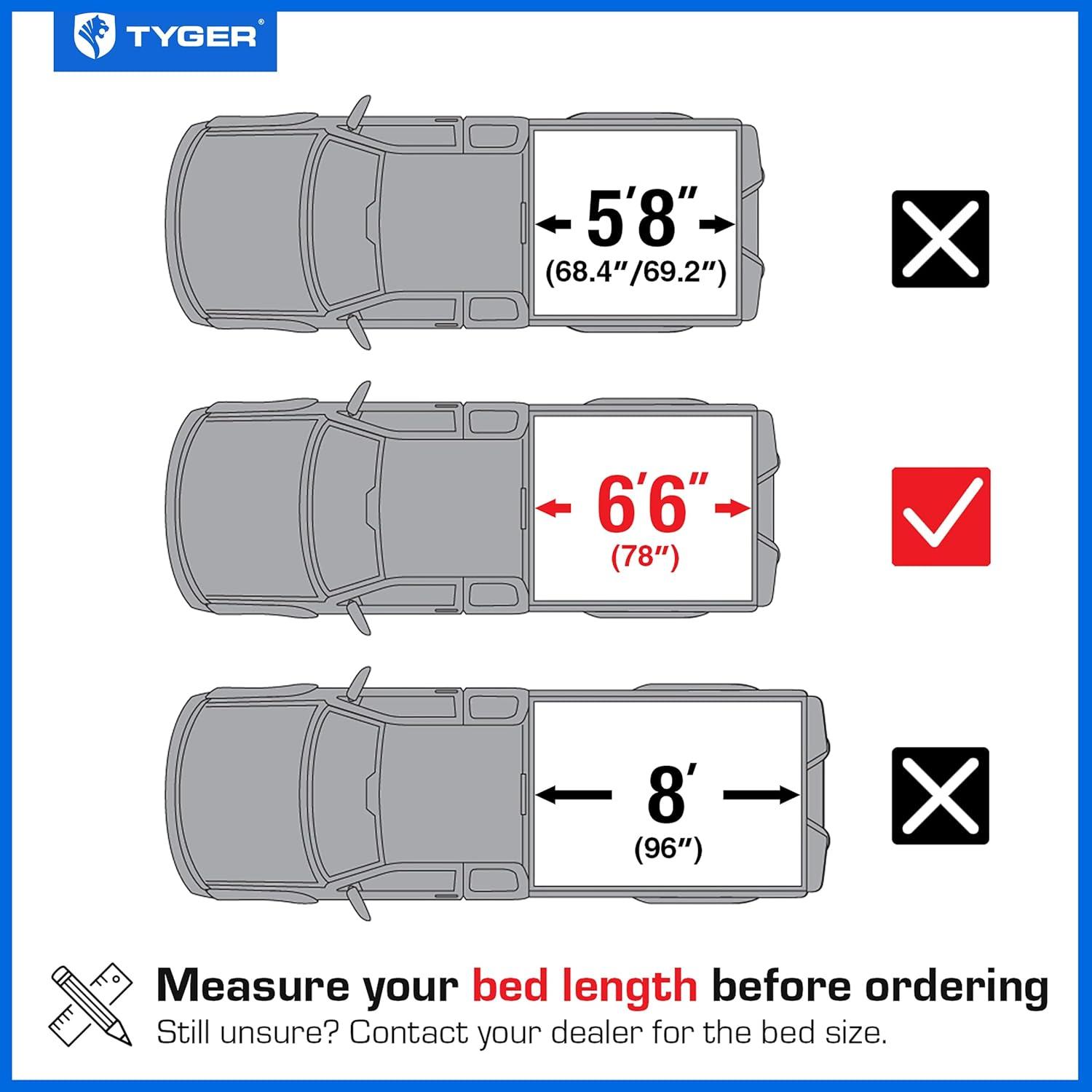 imageTyger Auto T2 Low Profile Soft Rollup Truck Bed Tonneau Cover Compatible with 20142018 Chevy Silverado GMC Sierra 1500 20152019 2500 3500HD 2019 LDLimited  67quot 79quot Bed  TGBC2C6007