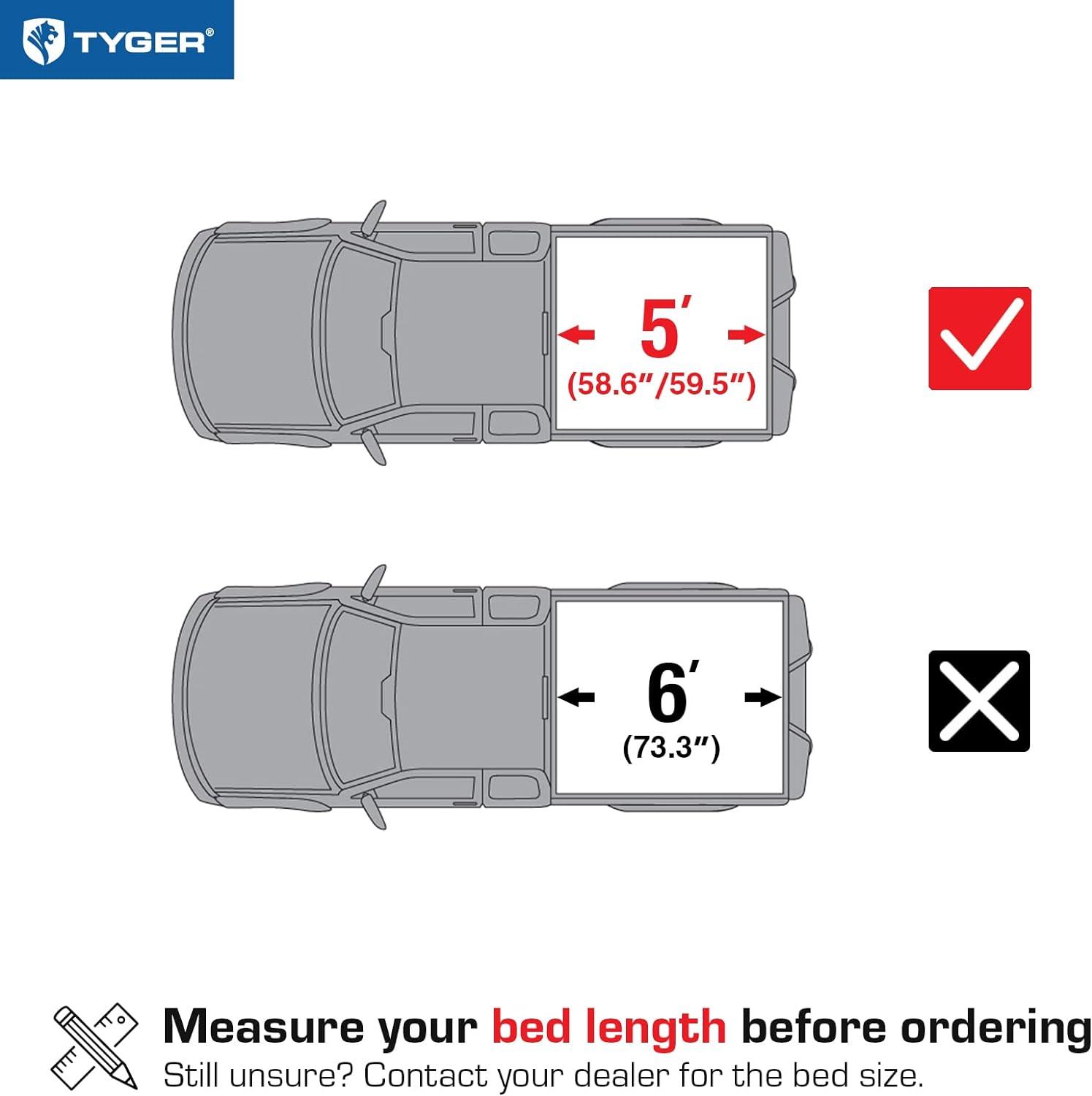 imageTyger Auto T3 Soft Trifold Truck Bed Tonneau Cover Compatible with 20052021 Nissan Frontier 20092012 Suzuki Equator  5 59quot Bed  TGBC3N10285ft Bed