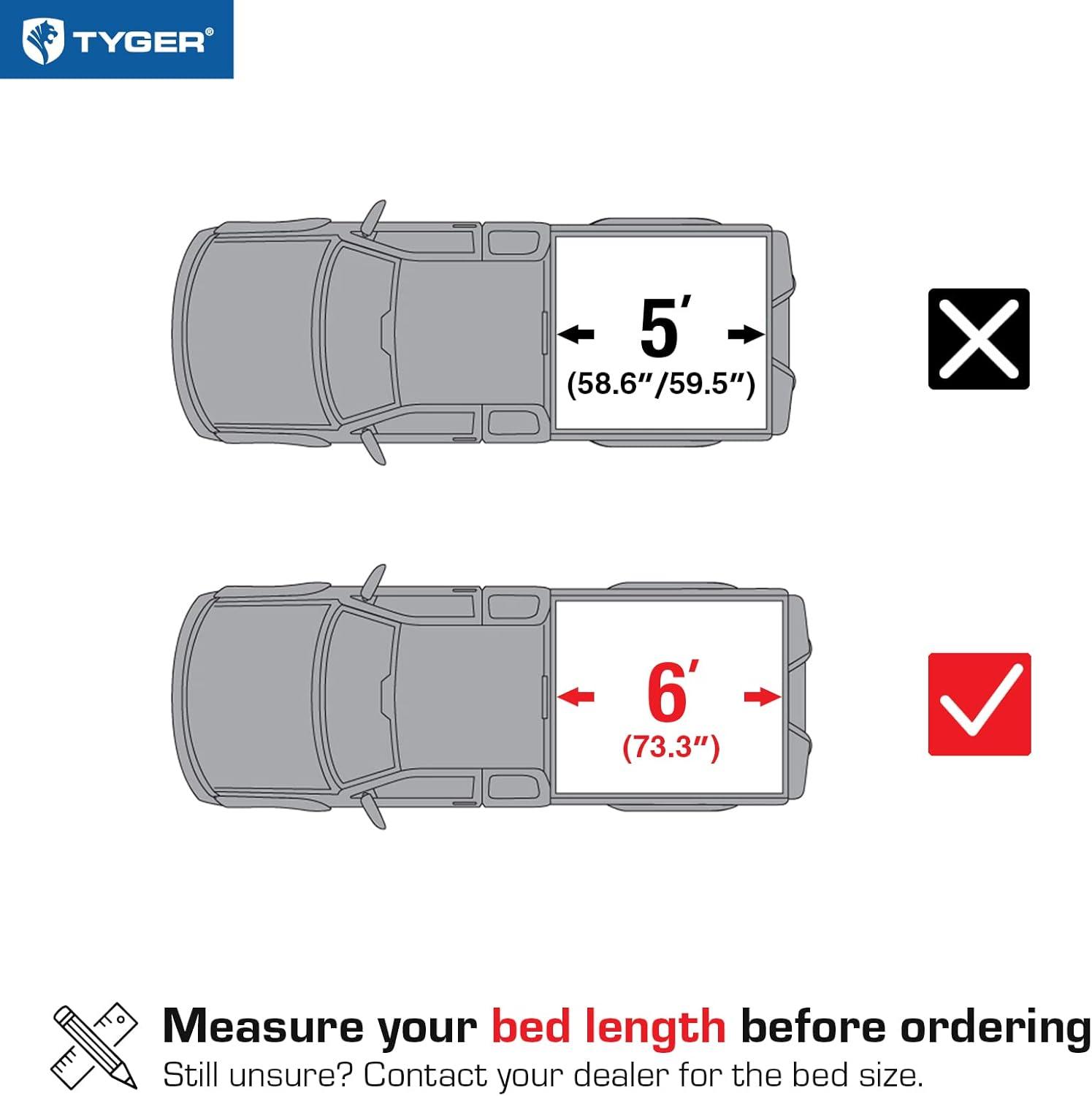 imageTyger Auto T3 Soft Trifold Truck Bed Tonneau Cover Compatible with 20052021 Nissan Frontier 20092012 Suzuki Equator  5 59quot Bed  TGBC3N10286ft Bed