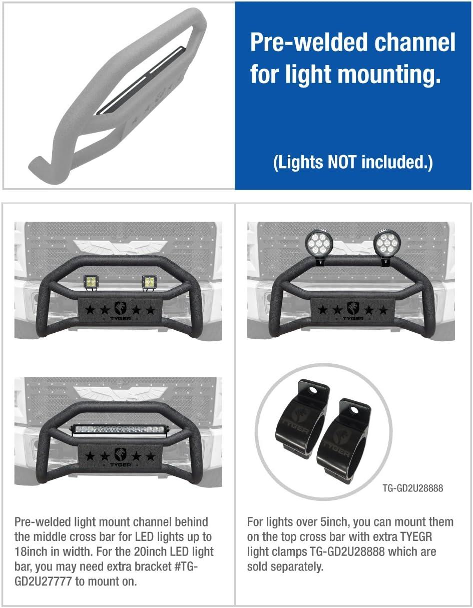 imageTyger Auto TGGD6N60158 Front Bumper Guard Fits 20052021 Nissan Frontier  Textured Black  Light Mount  Bull Bar