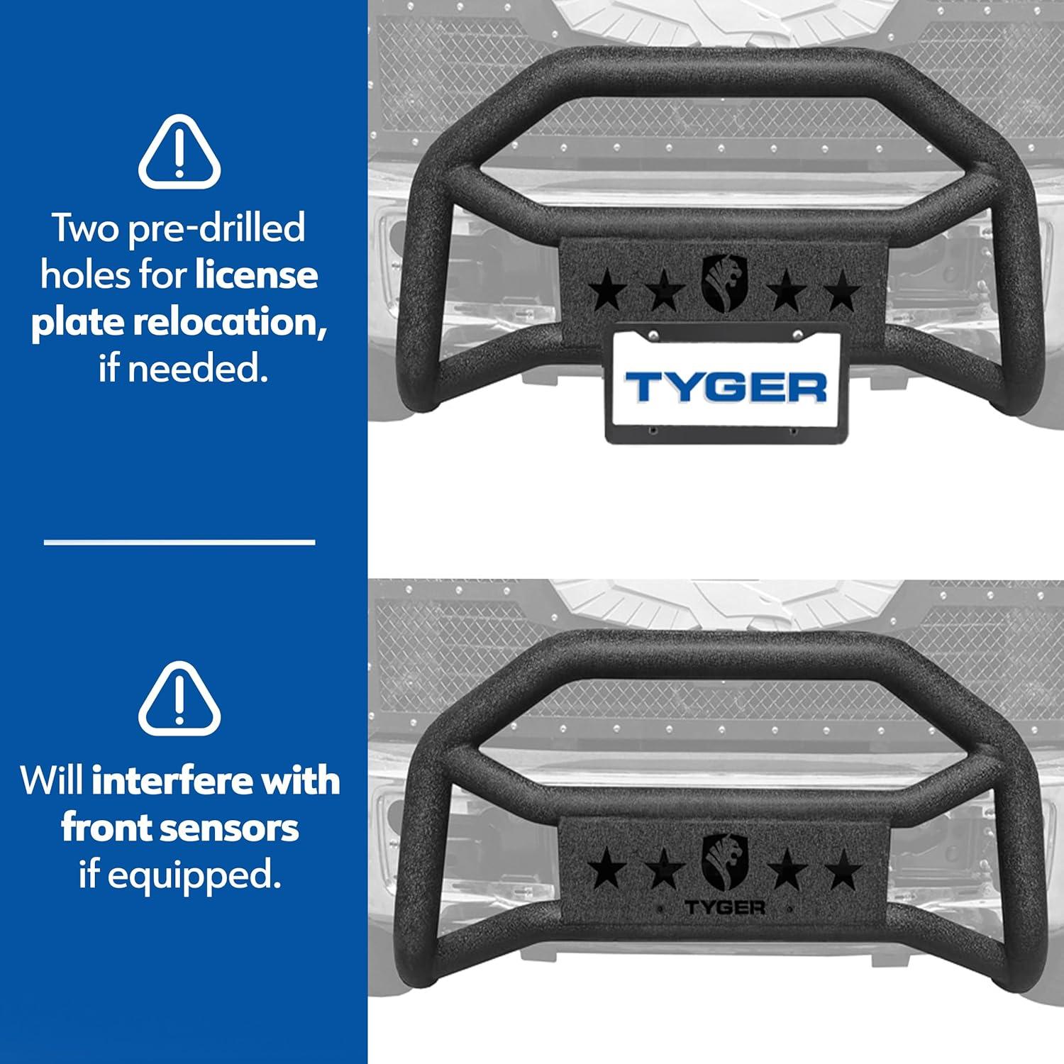 imageTyger Auto TGGD6N60158 Front Bumper Guard Fits 20052021 Nissan Frontier  Textured Black  Light Mount  Bull Bar