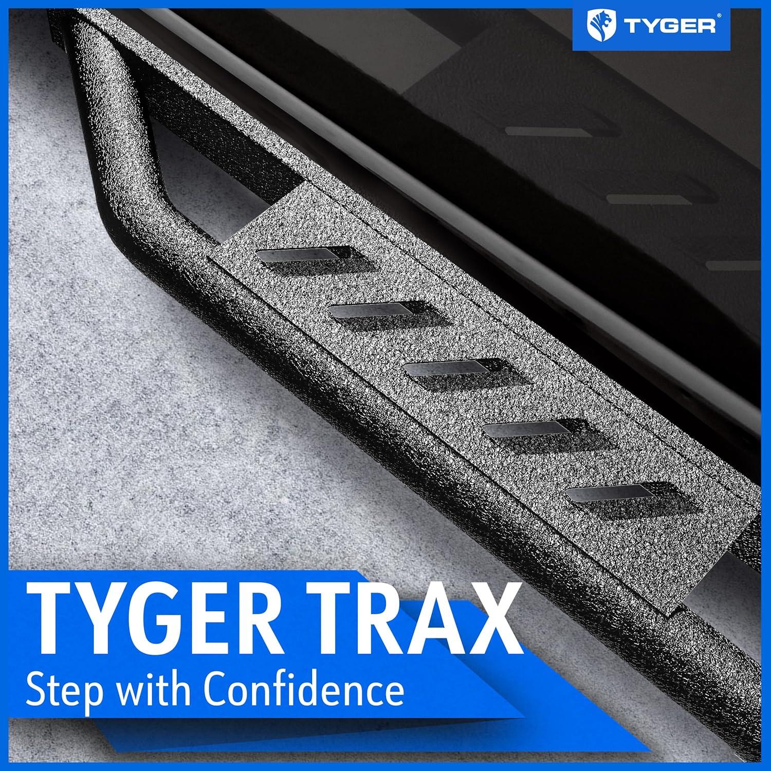 imageTyger Auto Trax Side Steps Compatible with 20072018 Chevy Silverado GMC Sierra 1500 20072019 2500 3500HD 2019 LDLimited  Crew Cab  TGTX7C29878  Textured Black Drop Step Rail Running BoardWrangler JKU 4Door