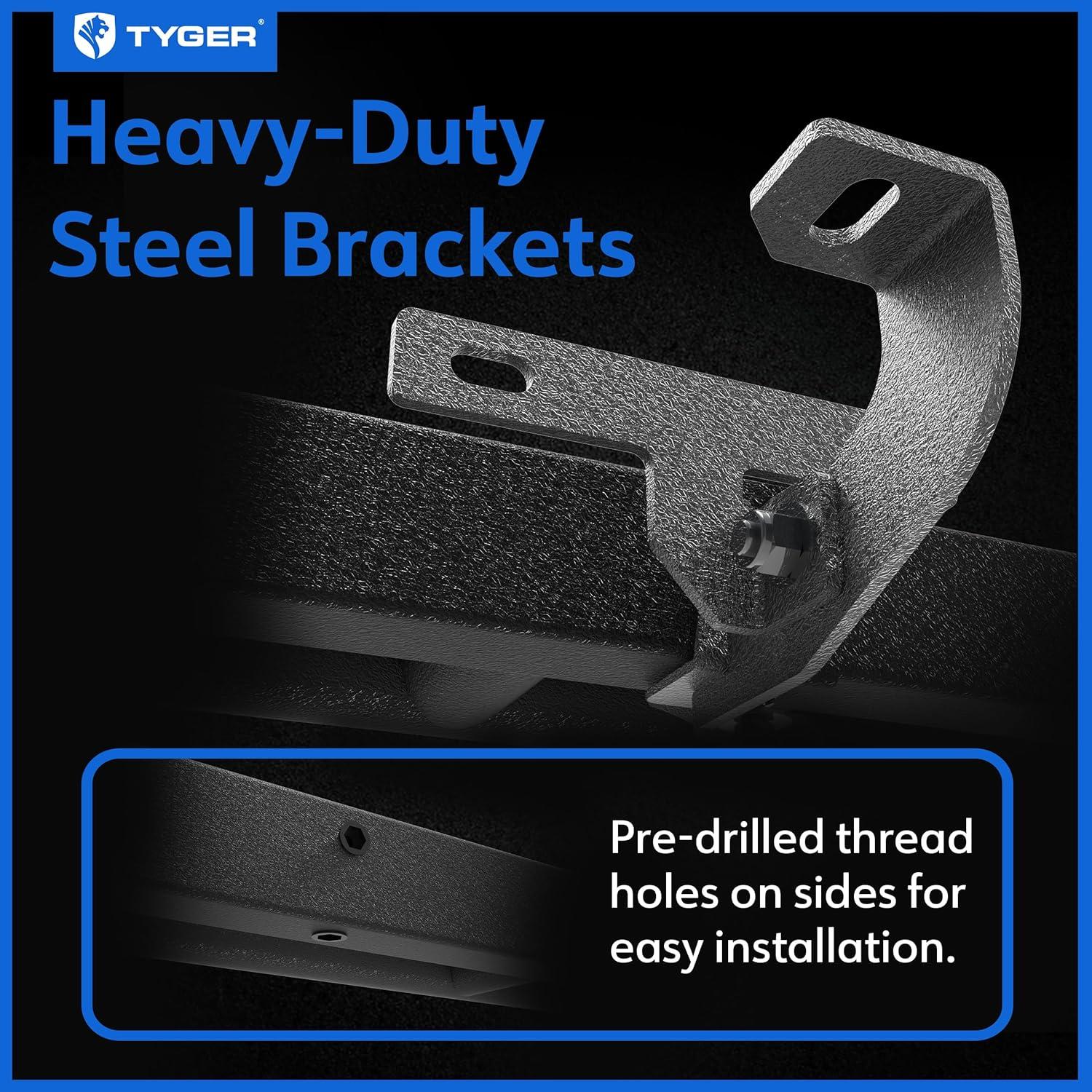 imageTyger Auto Trax Side Steps Compatible with 20072018 Chevy Silverado GMC Sierra 1500 20072019 2500 3500HD 2019 LDLimited  Crew Cab  TGTX7C29878  Textured Black Drop Step Rail Running BoardWrangler JLU 4Door