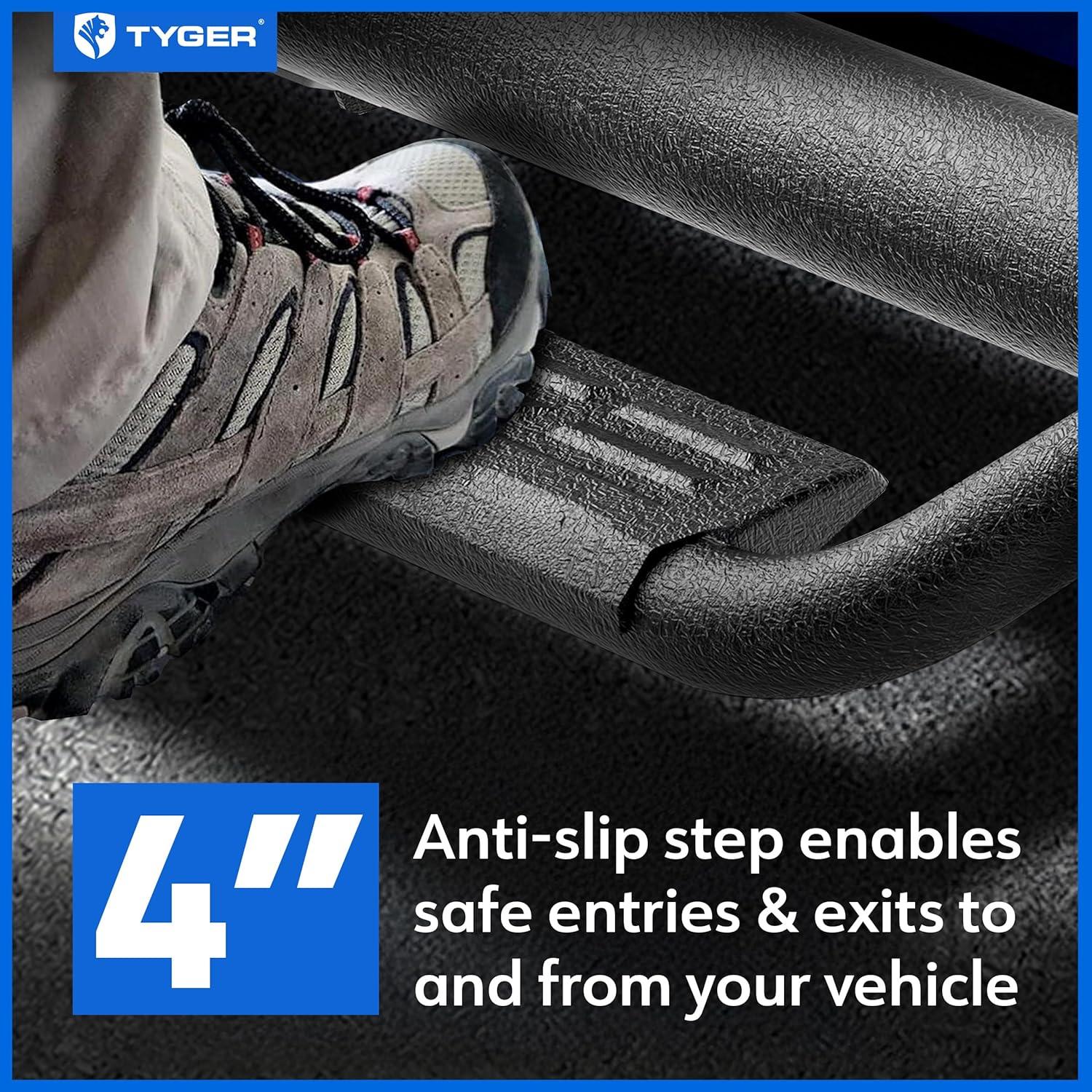 imageTyger Auto Tyger Access Running Boards Compatible with 20072018 Chevy Silverado GMC Sierra 1500 20072019 2500 3500HD 2019 LDLimited  Crew Cab  TGAS2C24011  Textured Black Drop Step RailDouble Cab