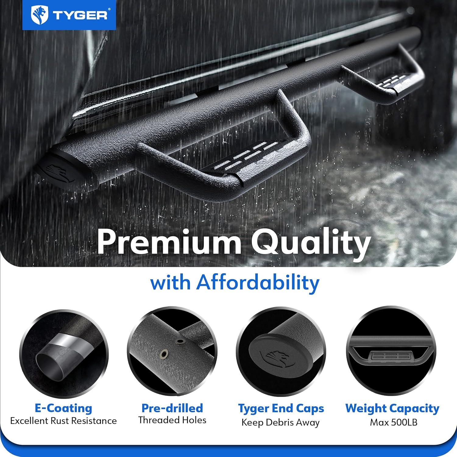 imageTyger Auto Tyger Access Running Boards Compatible with 20192026 Chevy Silverado GMC Sierra 1500 20202026 2500 3500HD  Crew Cab  TGAS2C24001  Textured Black Drop Step RailCrew Cab