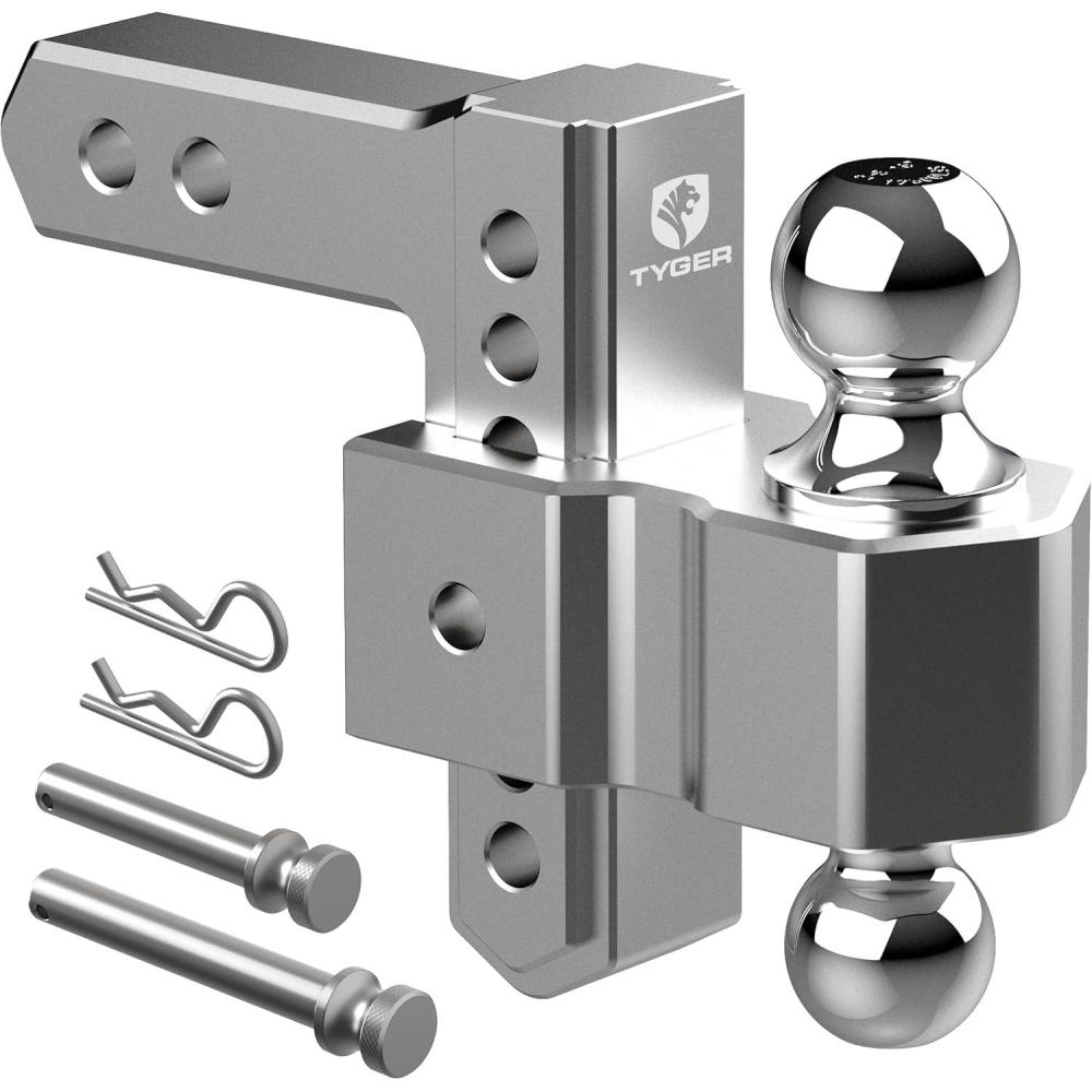 imageTYGER Towing Combo 2inch Receiver Hitch ampamp Wiring Harness ampamp Hitch Cover Fits 20072018 Wrangler JK 2Dr ampamp 4Dr Exclude 2018 JL ModelsDualBall Mount