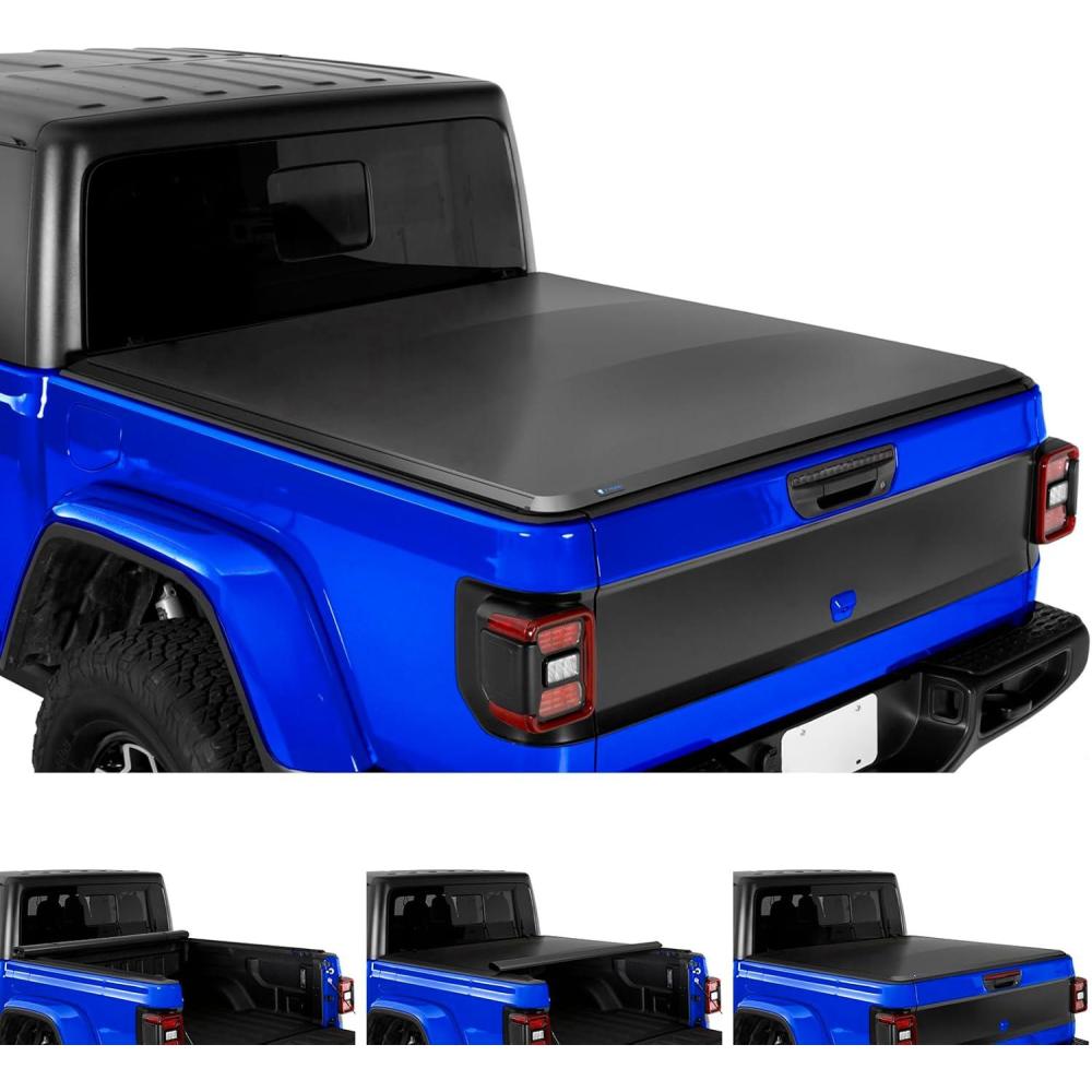 imageTyger Auto T3 Soft Trifold Truck Bed Tonneau Cover Compatible with 20202025 Jeep Gladiator JT  5 60quot Bed  TGBC3J1060T1 Soft RollUp