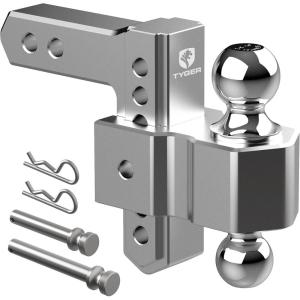 imageTYGER Towing Combo 2inch Receiver Hitch ampamp Wiring Harness ampamp Hitch Cover Fits 20072018 Wrangler JK 2Dr ampamp 4Dr Exclude 2018 JL ModelsDualBall Mount