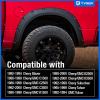 imageTyger Auto Fender Flare Compatible with Chevy GMC CK PickupSuburbanBlazerYukonTahoe 2Dr Fleetside Smooth Textured Black Paintable BoltRiveted Style 4pc  TGFF8C4088