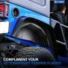imageTyger Auto TGFF7J66818 Flat Style Steel Fender Flares Front ampamp Rear 4PCS Set Black Textured Compatible with 20072018 Jeep Wrangler JK Both 2 ampamp 4 DoorTextured Black