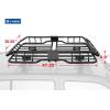 imageTyger Auto TGRK1B942B Heavy Duty Roof Mounted Cargo Basket Rack  L575 x W42 x H6  Roof Top Luggage Carrier  with Wind Fairing BlackL47 x W37 x H6
