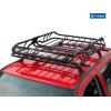 imageTyger Auto TGRK1B942B Heavy Duty Roof Mounted Cargo Basket Rack  L575 x W42 x H6  Roof Top Luggage Carrier  with Wind Fairing BlackL47 x W37 x H6