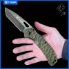 imageTyger K4 EDC Folding Pocket Knife  Stonewashed AUS8 Steel Blade  Tan G10 Handle  TGKF7A2227Green