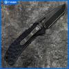 imageTyger K4 EDC Folding Pocket Knife  Stonewashed AUS8 Steel Blade with Black Titanium Ion Carbide Coating  Black G10 Handle  TGKF7A2858
