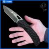 imageTyger K4 EDC Folding Pocket Knife  Stonewashed AUS8 Steel Blade with Black Titanium Ion Carbide Coating  Black G10 Handle  TGKF7A2858
