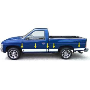 imageMade in USA Compatible with 19881998 ChevyGMC CK Pickup Regular Cab Short Bed WO Fender Flare Rocker Panel Chrome Stainless Steel Body Side Moulding Molding Trim Cover 625quot 10PC