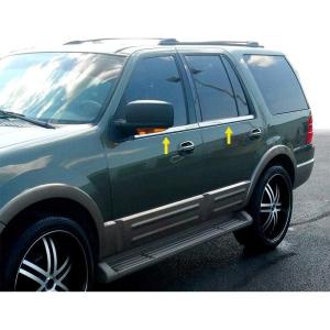 imageMade in USA Compatible with 20032015 Ford Expedition WO Keypad 4PC Stainless Steel Chrome Window Sill Overlay