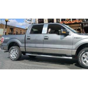 imageMade in USA Compatible with 20042008 Ford F150 CrewCab 55quot Short Bed WO Fender Flare Rocker Panel Chrome Stainless Steel Body Side Moulding Molding Trim Cover 7quot Wide 12PC