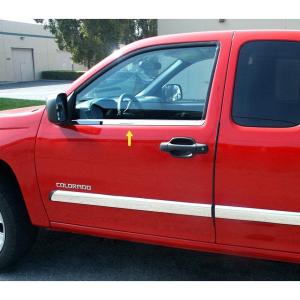 imageMade in USA Compatible with 20042012 Chevy Colorado Extended Cab 2PC Stainless Steel Chrome Window Sill Overlay