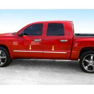imageMade in USA Compatible with 20052011 Dodge Dakota CrewQuad Cab Body Side Molding 15quot Wide 4PC