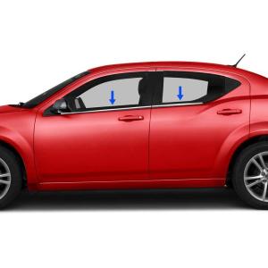 imageMade in USA Compatible with 20082015 Dodge Avenger 4PC Stainless Steel Chrome Window Sill Trim Overlay