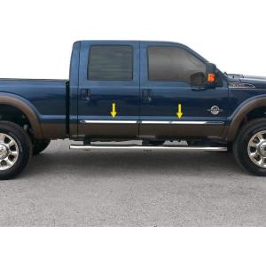 imageMade in USA Compatible with 20082016 Ford F250350 Superduty Crew Cab 1quot Body Side Molding Trim 4PC Overlay