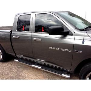 imageMade in USA Compatible with 20092018 Dodge Ram 1500 QuadExt Cab 4PC Stainless Window Sill Overlay
